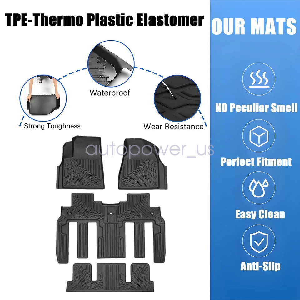 Alfombrillas forro de TPE para Buick Enclave 2008-2017 modelo 3D negro para todo tipo de clima Foto 3 de 4