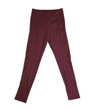 Burgundy High Waist Women  s Leggings Size Small Stretch Yoga Pants