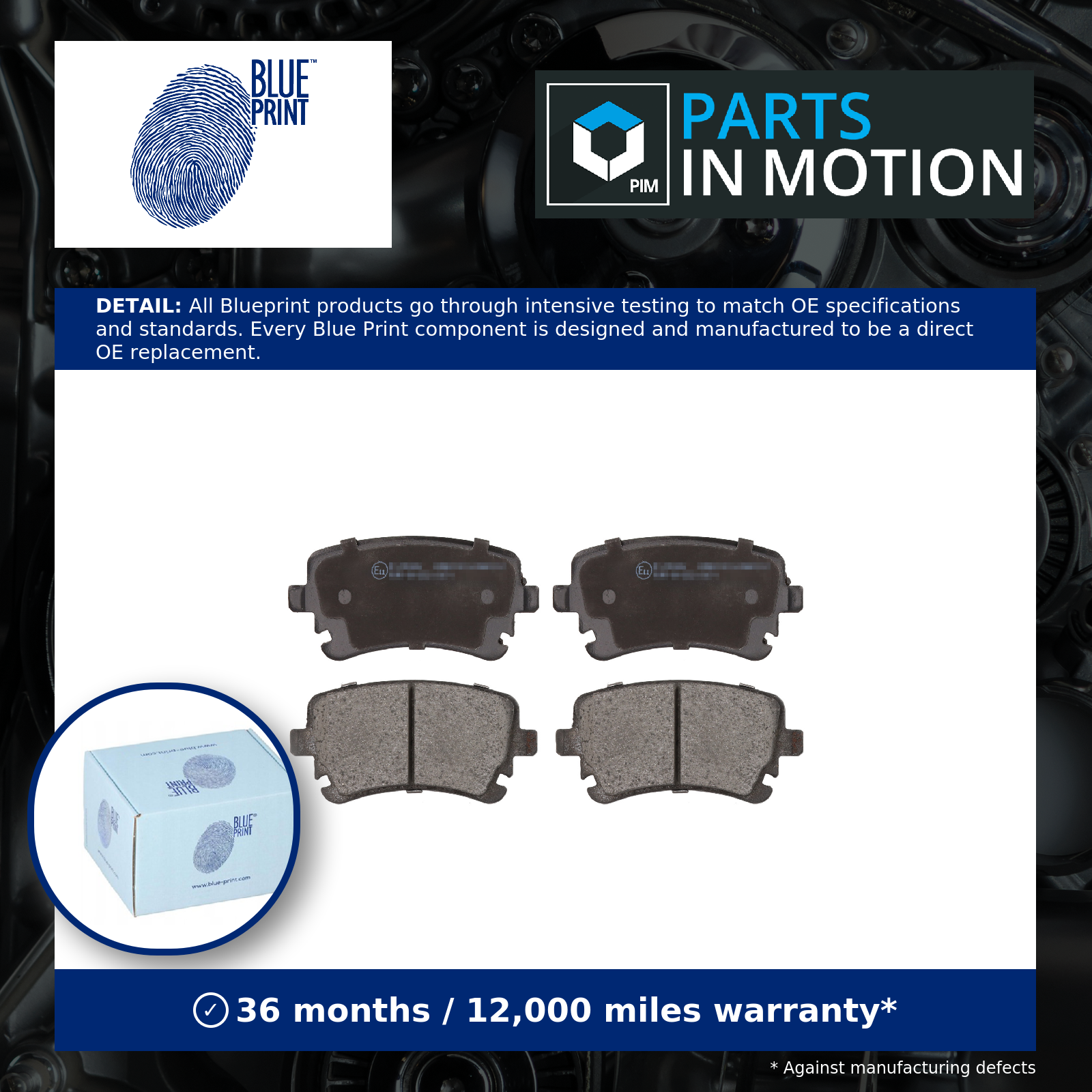 Brake Pads Set fits AUDI A6 C6 Rear 04 to 11 Blue Print 4B3698451 4B3698451A New