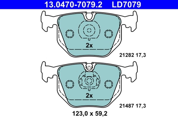 Bremsbelagsatz Scheibenbremse ATE Ceramic 13.0470-7079.2 FüR BMW X5 X3 E83 E53 3-image