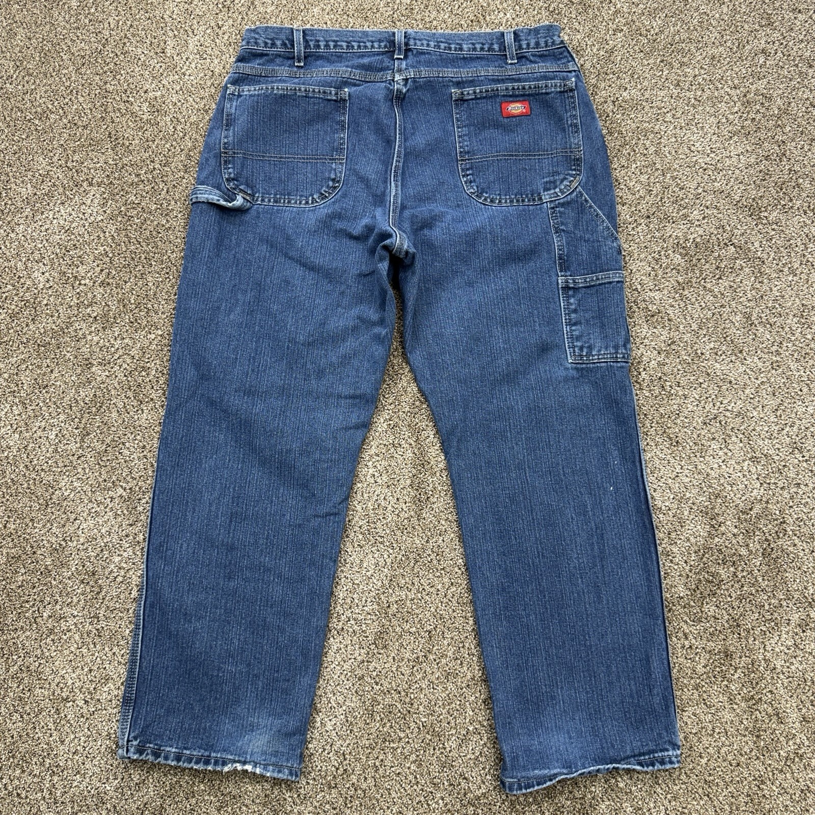 S Carpenter Jeans Size 38x30 Straight Workwear Blue Denim Re