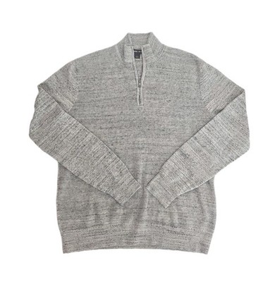 MICHAEL KORS Mens Wool Blend Quarter Zip Knit Sweater Charcoal Gray Size Large