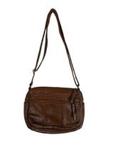 Bueno Brown Shoulder Bag with Adjustable Strap, Zipper Accents, Outer Pockets