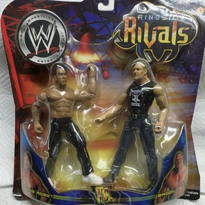 Jakks Pacific WWE Ringside Rivals The Rock vs Brock Action Figures Playset 2002