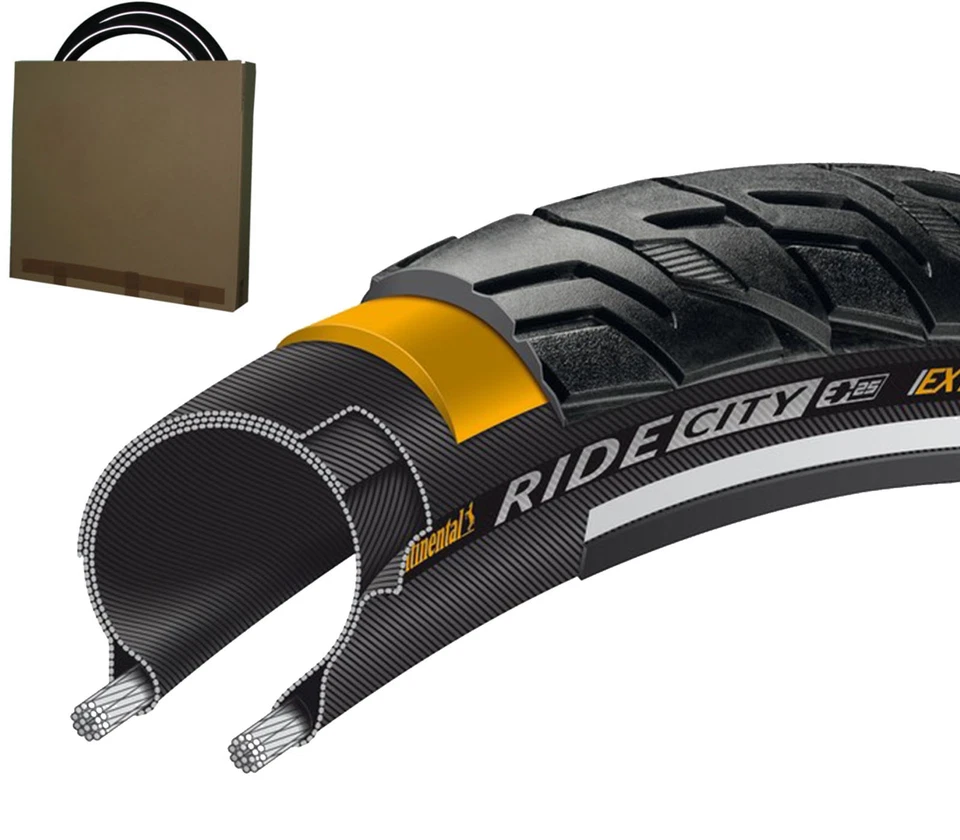 Continental Trekking Reifen Mantel Ride City 26 - 28 Zoll schwarz MIT Reflex