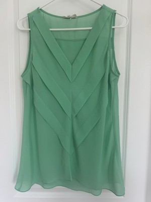 Lost April Mint Green Chevron-detail Tank Top, Sz L