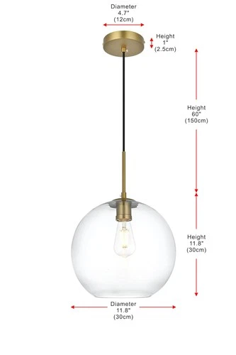 Living District Baxter 1-Light Metal Pendant in Black & Clear Finish - Picture 4 of 9