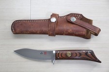 Vintage AL MAR #8505 Gunstock V AUS-8 Fixed Blade Knife Leather Sheath Seki O87