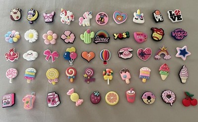 Lot of 50 Shoes Charms ''Jibbitz'' for Croc Shoes & Croc Accessories, Girl Leaning