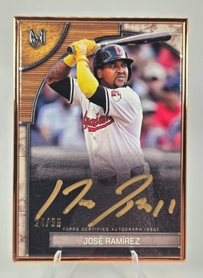 2025 Topps Museum Collection Framed Jose Ramirez Gold Ink Auto /35