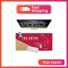 Large San Francisco Football Desk Mat 36" x 16.5" – XL Red and Gold Desk Pad Mat