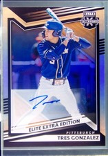 2022 Panini Elite Extra Edition Tres Gonzalez Signatures Auto #140 Pirates