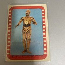 1977 STAR WARS TOPPS Series 4 Red Bordered Trading Card Sticker - C3P0