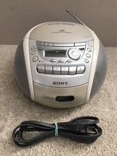 Sony CFD-E90 Boombox CD Radio Cassette-Corder Portable White - READ DESCRIPTION