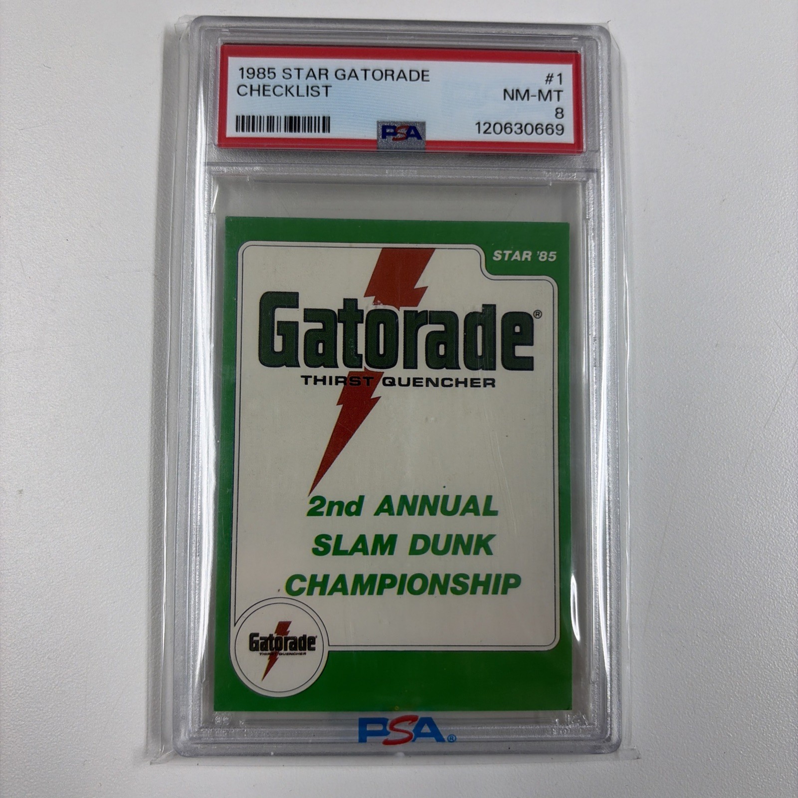 1985 Star Gatorade Slam Dunk Championship Checklist Psa 8