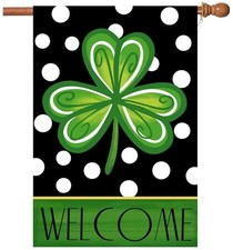 St Patrick's Day Flag,Shamrock St Patricks Flag 28 x 40 Inch House Flag for