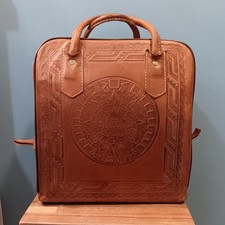 Vintage IDEAL Genuine Tooled Leather Bowling Bag W/Shoe Compartment  Retro