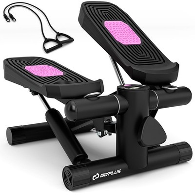 Mini Stepper for Exercise at Home w/ Resistance Bands Adjustable Height