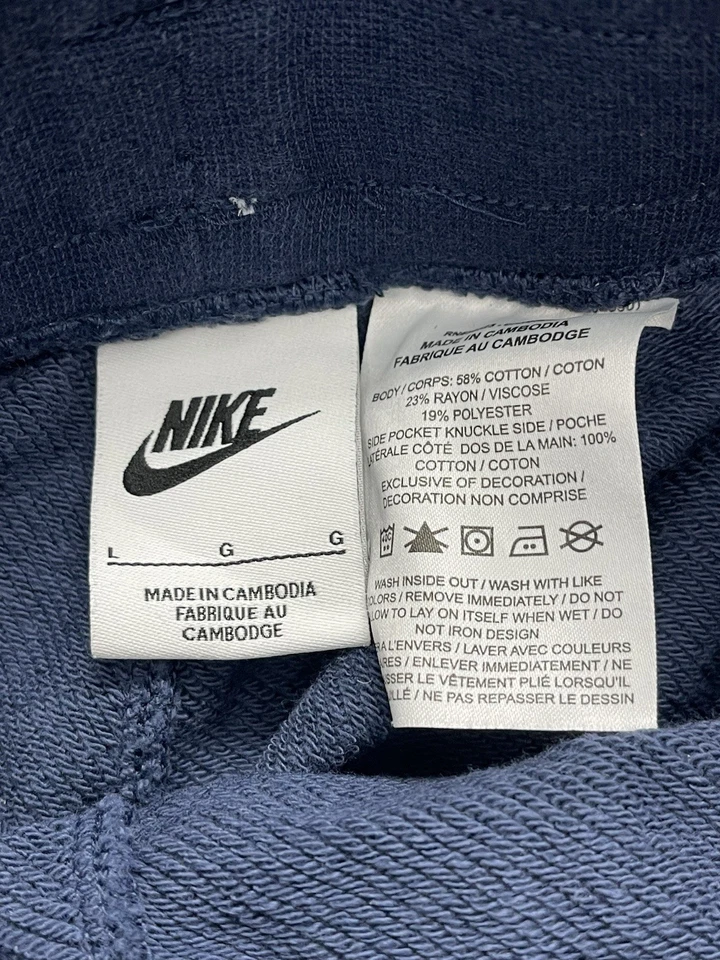 Pantalones Cortos para Sudar Nike Sportswear Alumni Para Hombres L Azul Marino Terry Francés Logo Cortado Foto 3 de 4