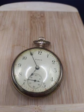 1919 Elgin  Gold Plated 17J Grade 336 Pocket Watch Running 