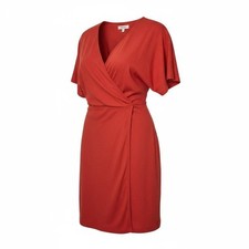 Madewell Women's Wrap Mini Dress Size 3X Burnt Orange Textured V-Neck