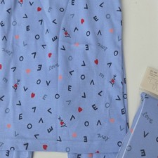 Kids Unisex Blue Heart Print Love Theme Pajama Set Sleepwear
