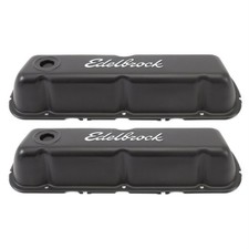 Edelbrock 4603 Signature Series Black Valve Cover Set Fits Ford