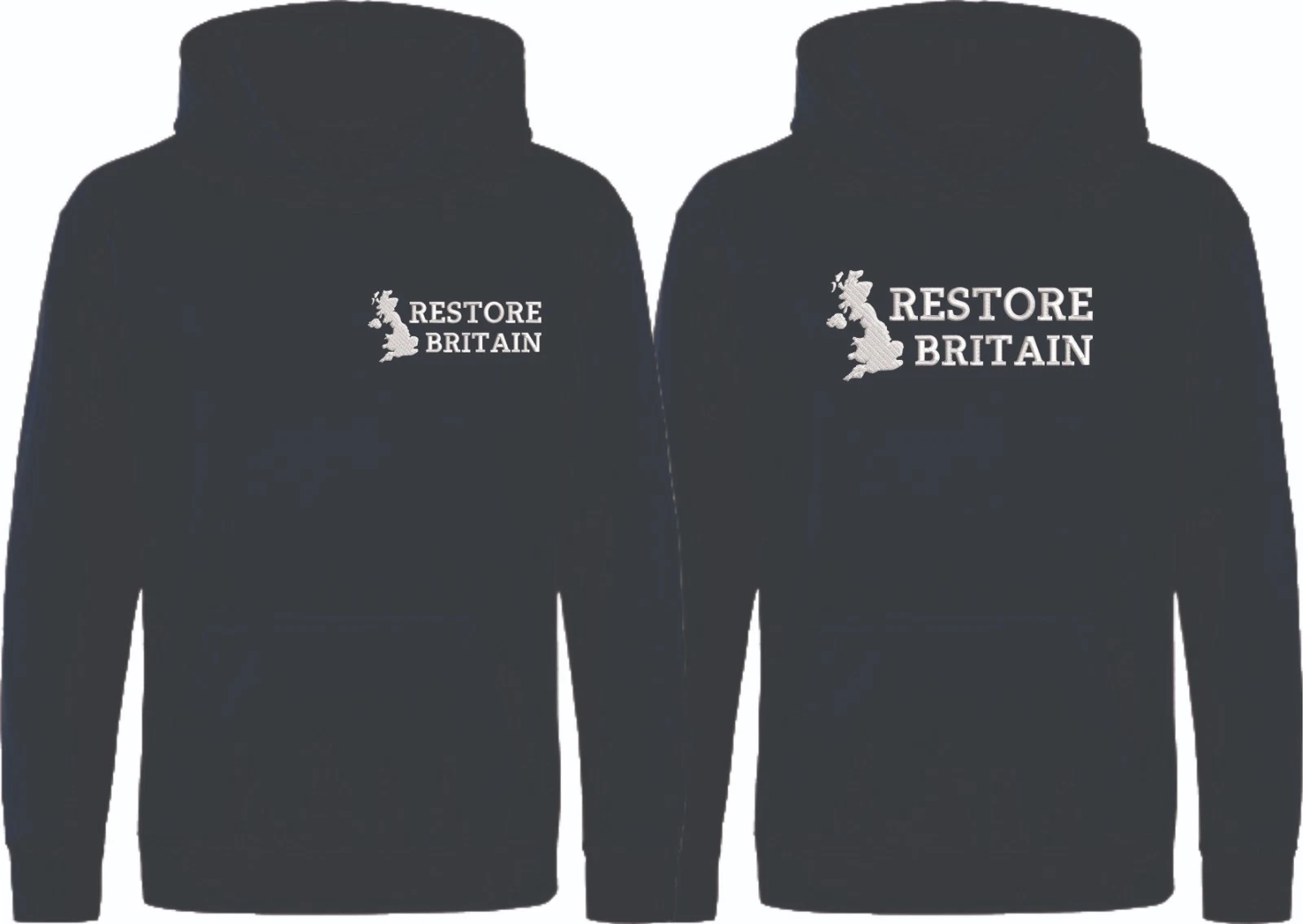 Restore Britain Embroidered Hoodie, Political Supporter, Anti-Labour Hoodie