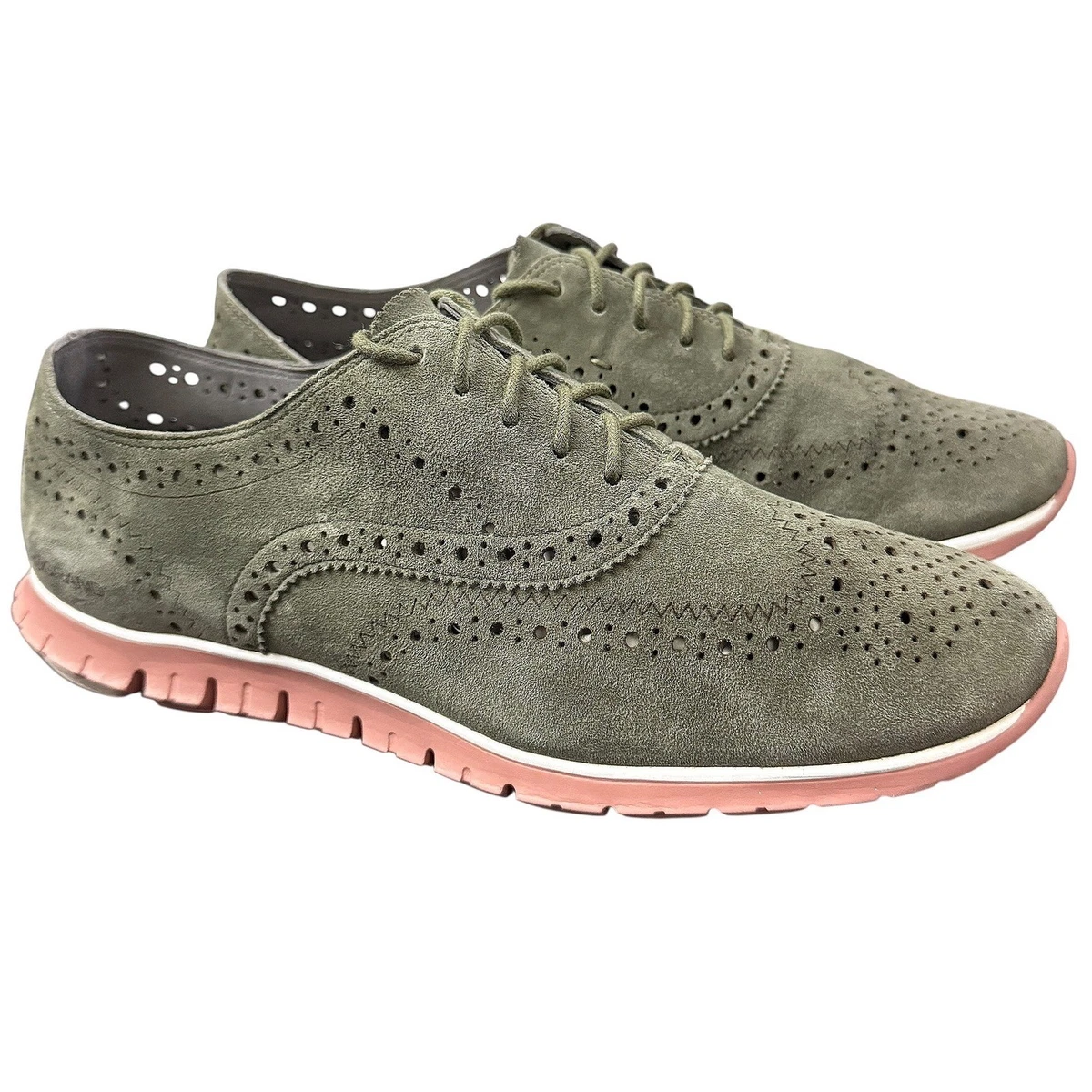 Suede Green Wingtip Dress Shoes for Men for sale | eBay display picture 2