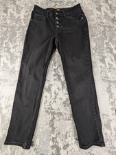 Lee Jeans Women's Black Medium Size 6 Stretch Button Fly 28"W 27"L