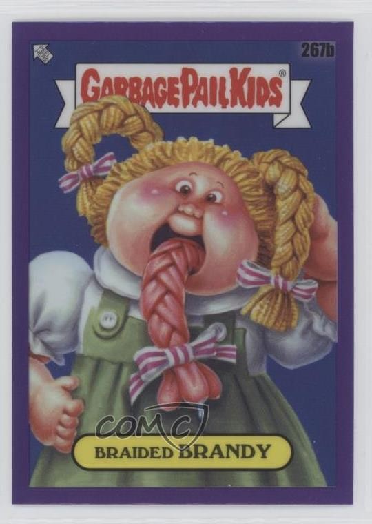 2024 Topps Garbage Pail Kids Chrome Purple Refractor #267b Braided Brandy front