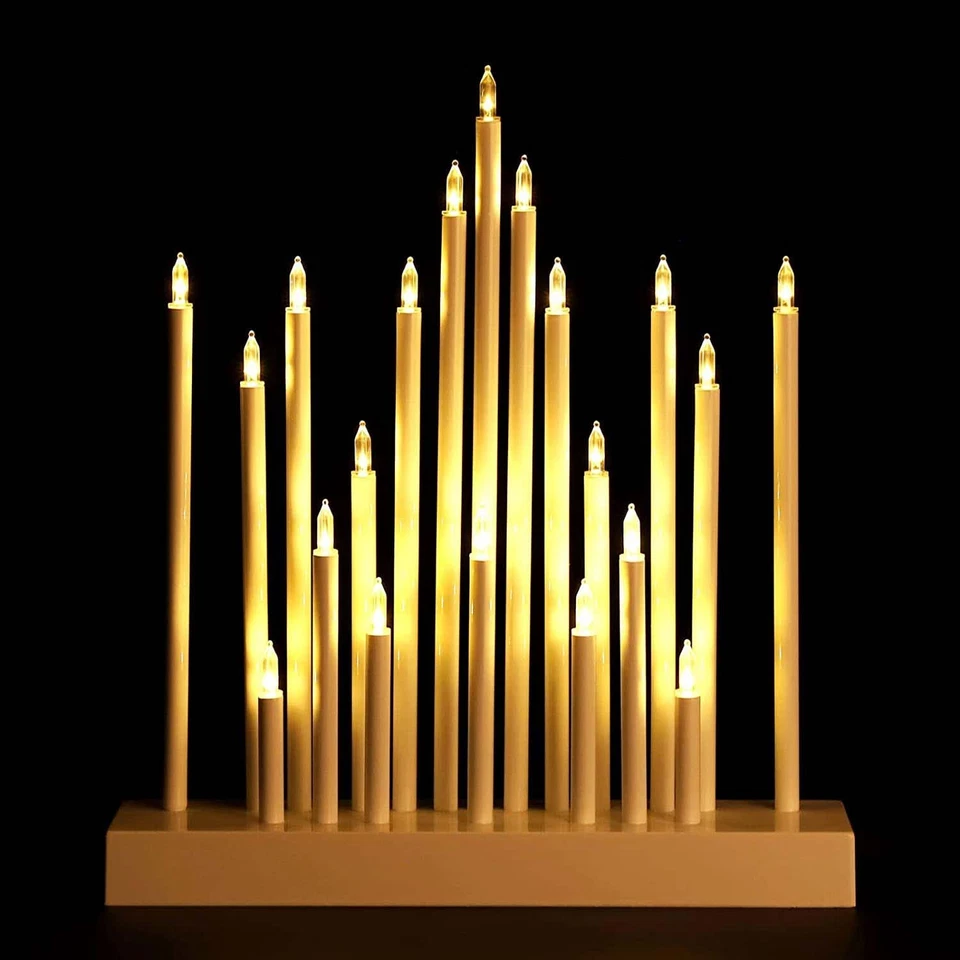 LED Schwibbogen Weihnachten Lichterbogen Adventsleuchter Kerzenbrücke mit 20 LED - Bild 3 von 4