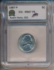 1987-P Jefferson Nickel — photo from another recent sale