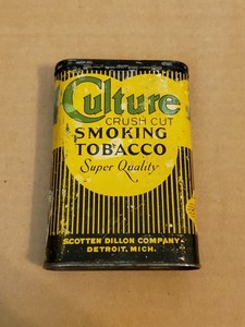 Vintage Culture Crush Cut Smoking Tobacco Vertical Pocket Tin Detroit