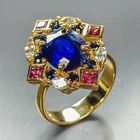 Jewelry ring Blue Sapphire Ring 925 Sterling Silver Size 8 /R472988