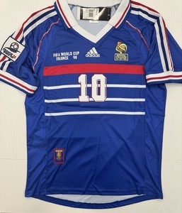 1998 Final France Retro Home Jersey Zidane #10 Vintage Iconic vs Brazil 98 Blue
