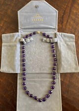 Vintage amethyst and  14k gold beaded necklace VTG jewelry