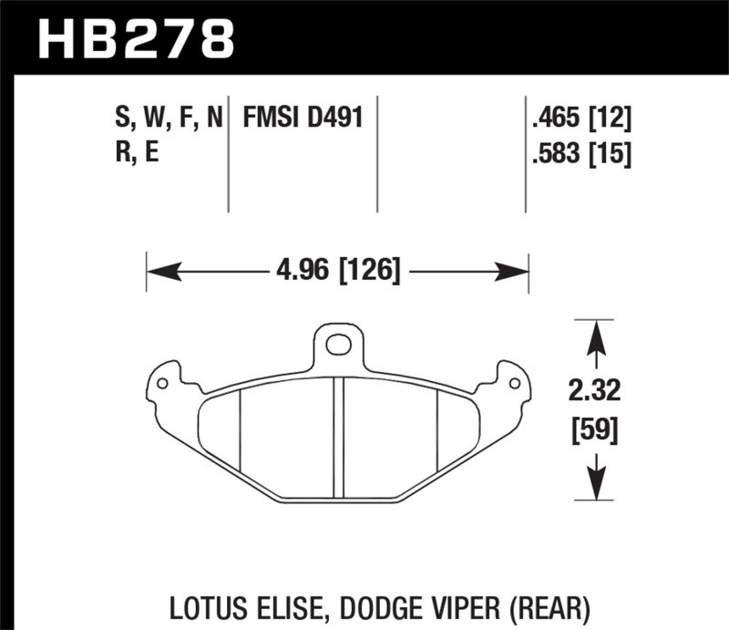 Hawk Performance HPS Street Brake Pads for Lotus Elise 2007-2011