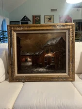 Vtg Oil On Canvas Painting Signed "Foster"32"x28"