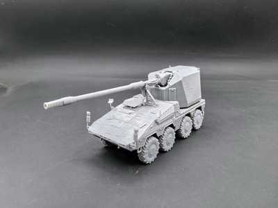 3D Printed Model 1/72 German Boxer Armored Vehicle RCH155 Howitzer tank