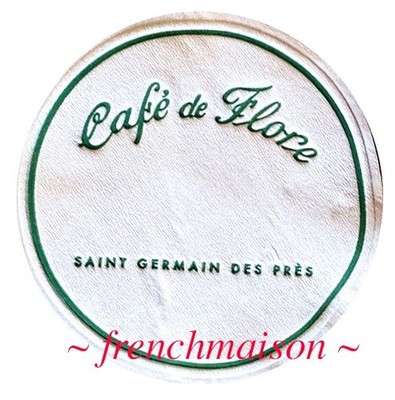 2 Cafe de Flore Paper Coasters Paris Saint Germain des Pres Souvenir French New