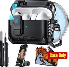 AirPods Pro 3 Case, Safety Lock Case with Phone Stand Auto-Open Lid for Apple