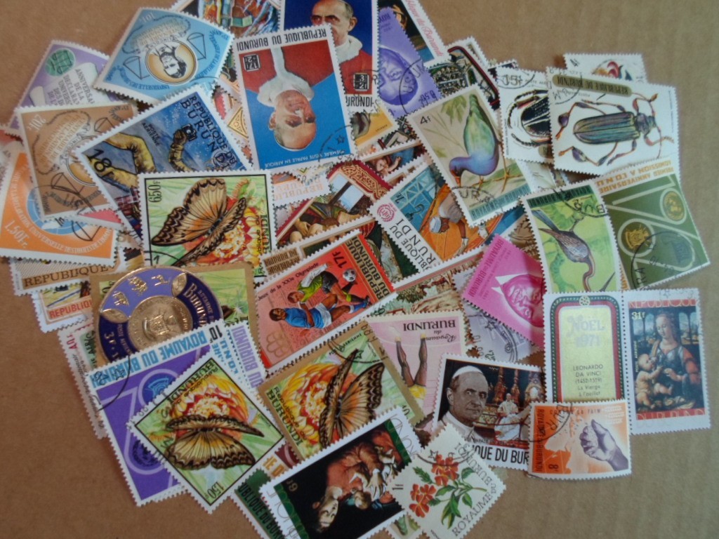 Collection lot 100 different stamps of Burundi