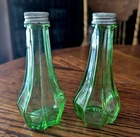 Hazel Atlas Uranium Green Depression Glass Salt and Pepper Shakers