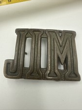 Vintage Personalized Name "JIM" Belt Buckle by The CHAD MFG U Made In USA