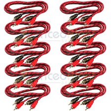 DS18 10 Pack 3 Ft 2 Channel Twisted Premium Audio Interconnect RCA Cable Pack