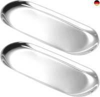 2 StüCk Tablett Silber, Kleines Tablett, Edelstahl Deko Tablett, Deko Tablett