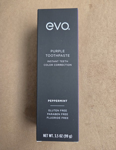 evo Purple Fluoride-Free Toothpaste Peppermint 3.5 oz Exp 01/2028