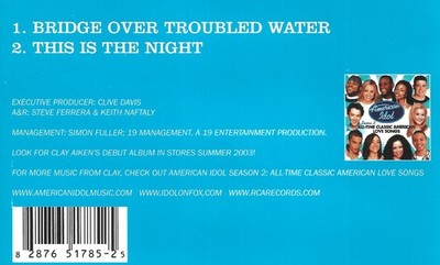 Bridge Over Troubled Water (Enhanced Single) by Clay Aiken (Cd