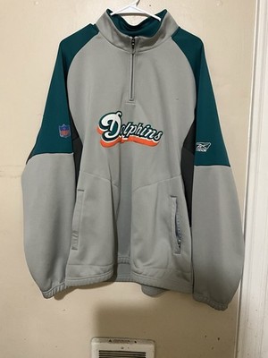 Reebok Miami Dolphins Vintage 1/4 Zip Pullover Jacket Size XL NFL Football